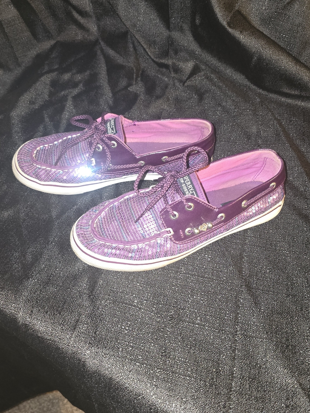 Sperry Purple Sequin Boat Shoes
